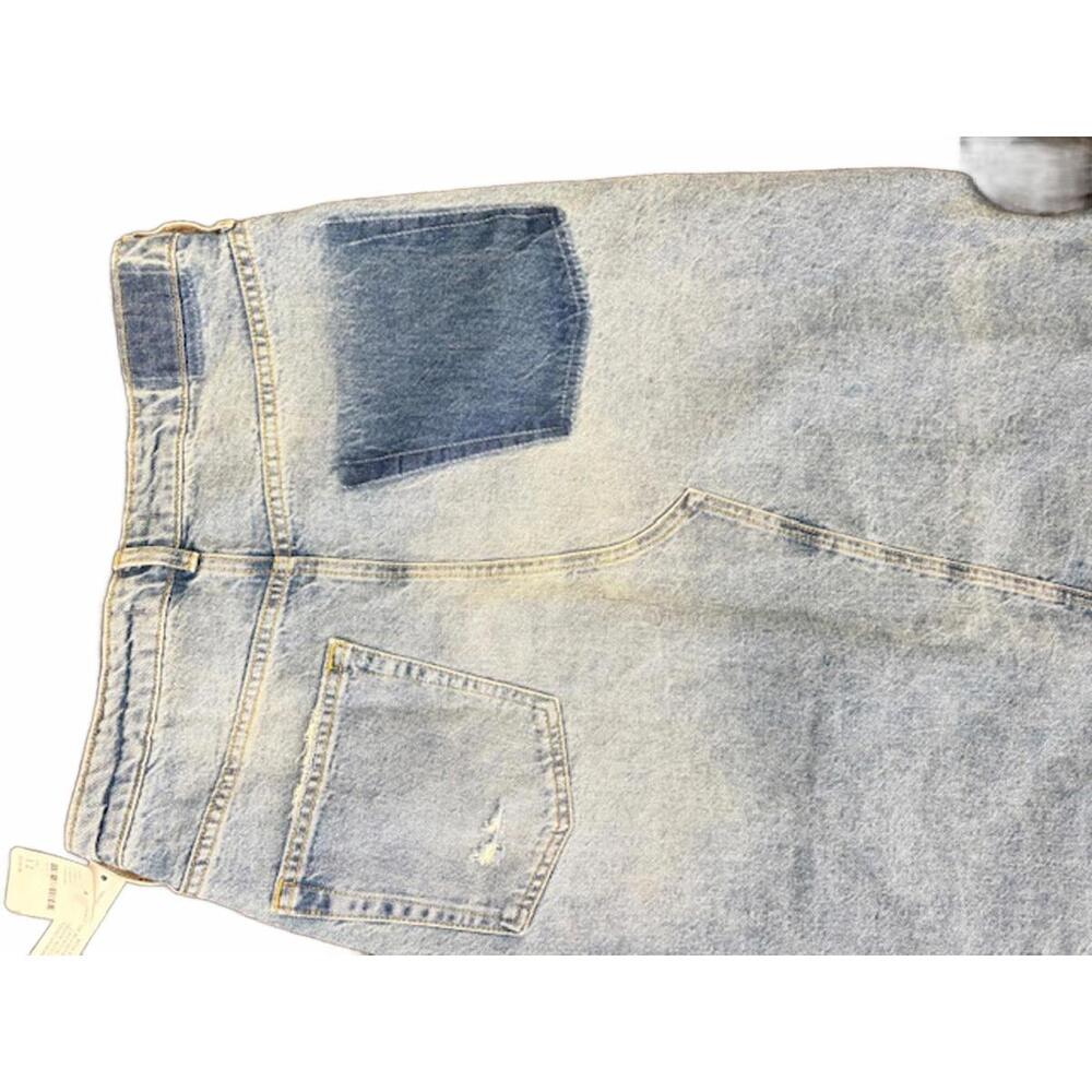 NWT We the Free by Free People Distressed Denim Midi Skirt sz 12 - Picture 7 of 8